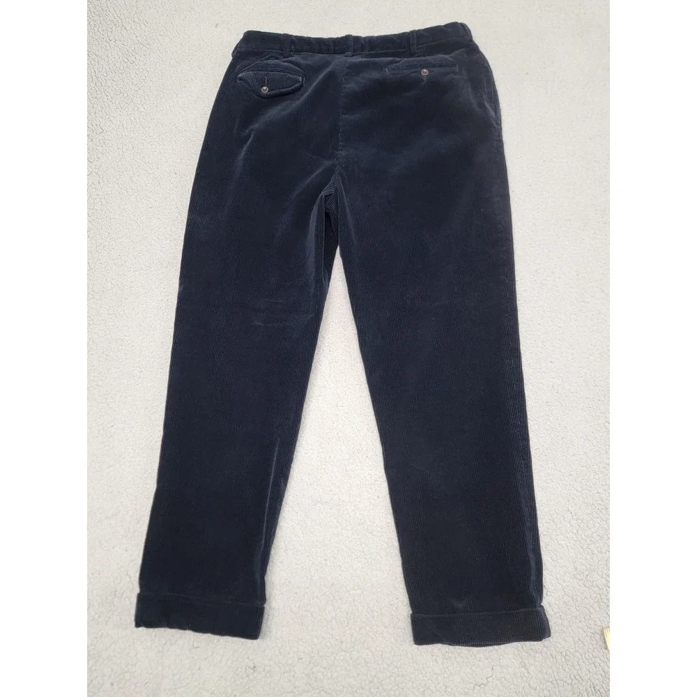 Polo Ralph‎ Lauren Pants Mens 38x32 (Fits 35x30) Navy Corduroy Classic Cuffed